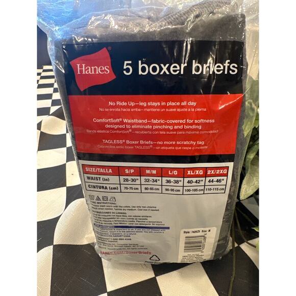 5 Hanes gray black M 32-34 Boxer Briefs ComfortSoft Waistband M 80-85 CM - Picture 2 of 4